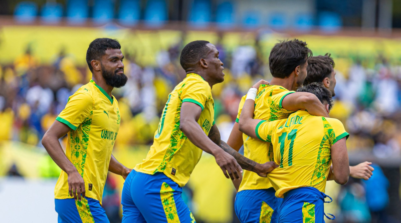 Mamelodi Sundowns Players Celebrate After Scoring