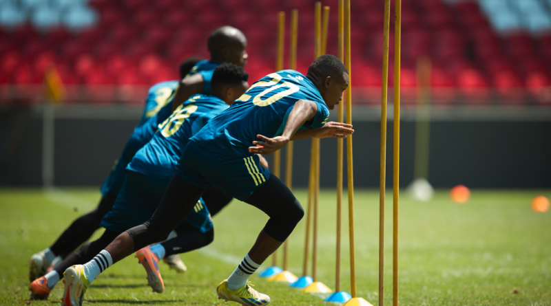 Orlando Pirates players at training ahead of the Soweto derby against Kaizer Chiefs