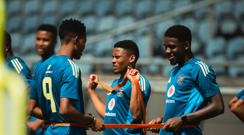 Orlando Pirates players Yanela Mbuthuma, Thabiso Lebitso and Abdoulaye Mariko (Image: Orlando Pirates)
