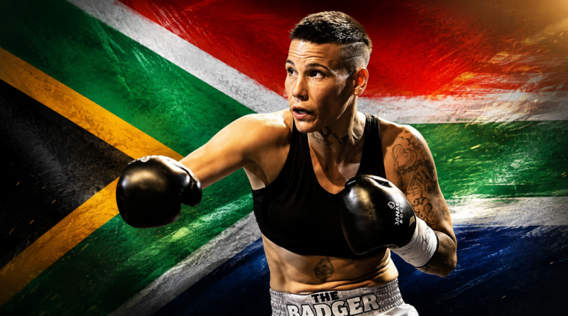 Bernice Ferreira became the unified WBC and IBO women's super-featherweight world champion after defeating Caroline Veyre (Graphic: SizaNazo365 | Image: Bernice Ferreira/Facebook)