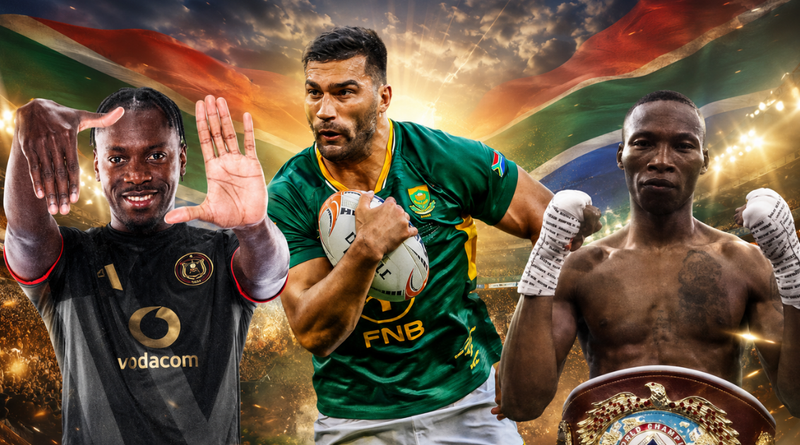 MTN8 Drama, Springboks Triumph and Tete Farewell (Graphic: SizaNazo365 | Images: Pirates, Springboks, WBO)