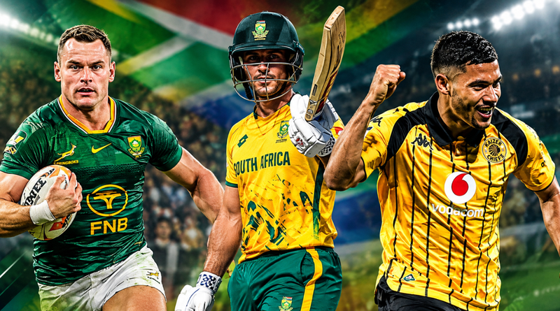 Springboks One Win From Series Glory, Proteas Lift Tri-Series Trophy as PSL Race Heats Up (Graphic: SizaNazo365 | Images: Springboks, Cricket SA, Chiefs)